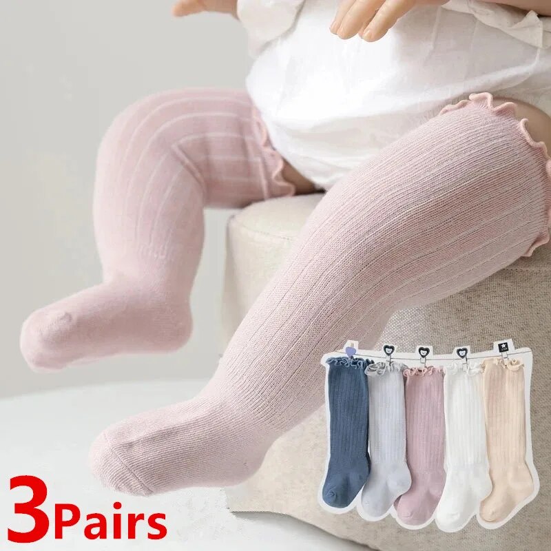Baby Sock Oximeter - 3 par/partia dziewczynek skarpetki koronkowe plisowane